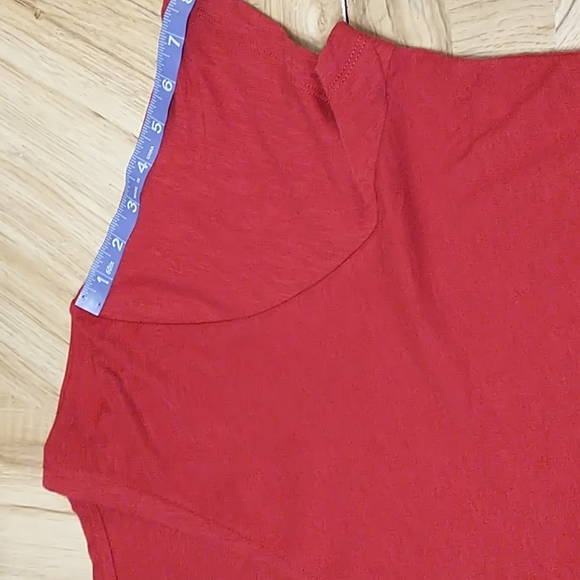 Madewell  3X Deep Carmine Red V Neck Short Sleeve Tee-Shirt- crop style - Picture 6 of 13